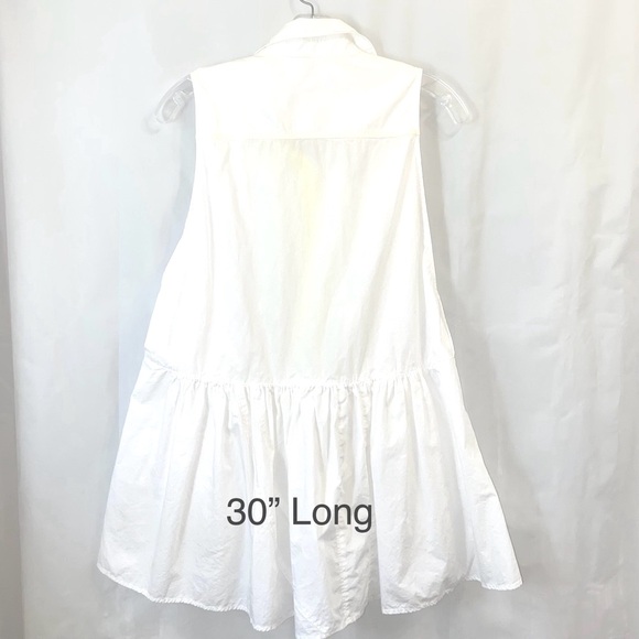 Free People Cotton poplin Boho Tunic white with pockets Top. - Picture 3 of 9